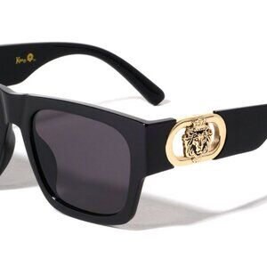 Men Sunglasses Fashion Retro Black Gold Frame Square Hip Hop Shades Lentes Gafas
